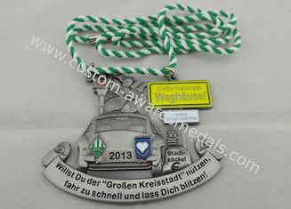 Personifizierte Legierung Waghausel-Karnevals-Medaille des Zink-3D, Druckguss-Medaillen mit der zwei Farbschnur und -Bergkristall