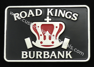 Eisen-/Messing-/Zink-Legierungs-Straßen-Könige Badge mit nebelhafter Vernickelung, weicher Magnet auf Rückseite