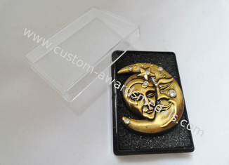 Legierung des Zink-3D, Eisen, Messingbergkristall-Revers Pin ohne weiches Email, mit antikem Vergolden