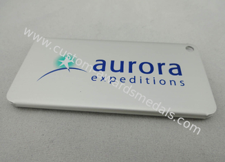 Aurora-Expeditions-Aluminiummetallgepäckanhänger personifiziert mit Siebdruck-Drucken, Prägedruck