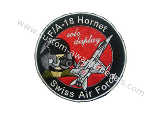 Leder, Filz, Luftwaffen-Stickerei-Flecken Jeans Schweizer mit Eisen-Kleber auf Rückseite