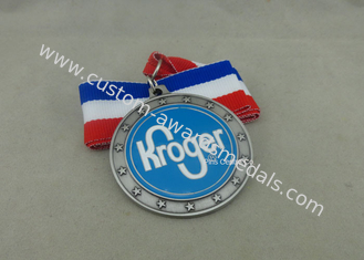 Kupfer gestempelte weiche Email-Band-Medaillen, antike silberne kundenspezifische Medaillen für Preise