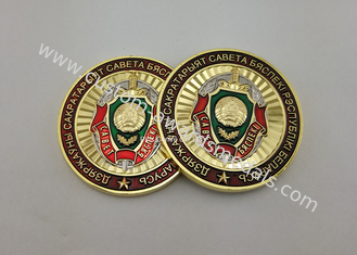 Flache oder doppelte zurück personifizierte Goldmünzen, Legierungs-Marine-transparente Email-Münze des Zink-3D