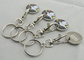 Animel-Email-Laufkatzen-Münze, Eisen-Einkaufslaufkatzen-Münzen mit Weiche und Schlüsselanhänger