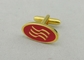 Einzigartiger kundenspezifischer roter runder Manschettenknopf, 2 Millimeter Stärke-Nachahmungs-Vergolden