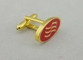 Einzigartiger kundenspezifischer roter runder Manschettenknopf, 2 Millimeter Stärke-Nachahmungs-Vergolden