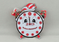 Rote Uhr-Zinn-Karnevals-Medaille, 65mm Vernickelung mit Band für Kinder