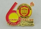 runde Vergolden 3D Email-Medaille mit weichem Email, Druckguss-Brosche Pin