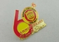 runde Vergolden 3D Email-Medaille mit weichem Email, Druckguss-Brosche Pin