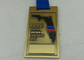Alte Bronzemetallemail-Medaille für Marathon-Sport mit Goldvollenden