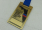 Alte Bronzemetallemail-Medaille für Marathon-Sport mit Goldvollenden