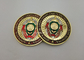 Flache oder doppelte zurück personifizierte Goldmünzen, Legierungs-Marine-transparente Email-Münze des Zink-3D