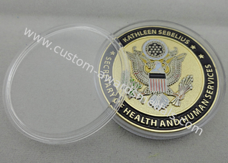 Vergolden-Zink-Legierung/Zinn/amerikanische Messinggesundheit u. menschlicher Service personifizierten Münzen