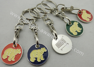 Tragen Sie Logo-Eisen-/Messing-/Kupfer-Metalllaufkatzen-Münze, Einkaufslaufkatzen-Schlüsselringe mit sterben Form, sterben geschlagen, gestempelt