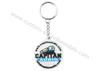 Capitan weiches PVC buntes Keychains, kundenspezifischer Logo-Schlüsselanhänger mit Siebdruck-Drucken