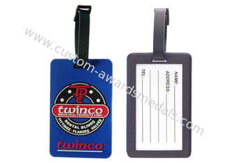 Kundenspezifischer Twinco fördernder weicher PVC-Gepäckanhänger, personifizierte Gepäckanhänger