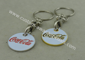 Silber kundengebundene Laufkatzen-Münzen-Schlüsselring-Messinglaufkatzen-Zeichen für Einkaufsauto