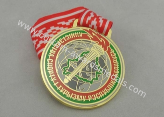 Ei-Jagd Triathlon-Band-Medaillen, 3.0mm Verkupferung mit farbenreichem Band
