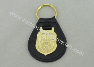 NCIS personifizierter lederner Schlüsselanhänger 3D mit Vergolden-Emblem