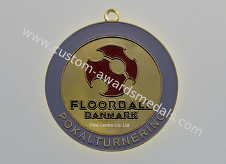 Antikes Gold fertigte Medaillen des Rennen5k/Volleyball oder Medaillen Floorball Danmark besonders an