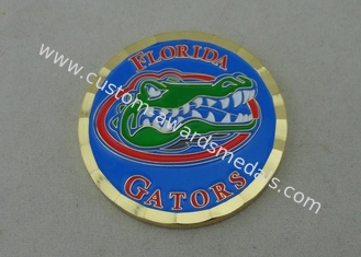 Florida-Alligatoren, die 3/4 Zoll die Münzen personifizierte, Messing, sterben geschlagen mit weichem Email