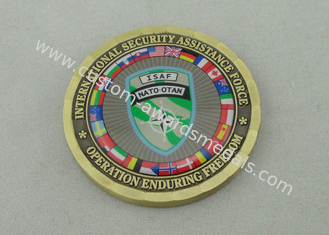 2,0 Zoll ISAF personifizierte Münzen NATOs OTAN vorbei Druckguß und Vergolden