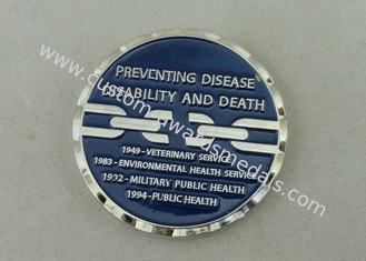 1 3/4 Zoll personifizierte Münze für das Verhindern von von Krankheits-Unfähigkeit und Tod, von Versilberung mit Zink-Legierung und von weichem Email