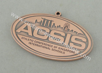 Athletische internationale Schulen sterben Form-Medaillen, antike Verkupferung die 3,5 Zoll-Medaille