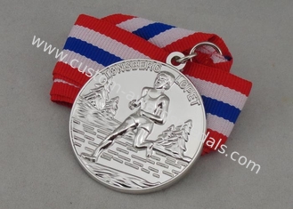 Zink-Legierung Druckguss-Medaille, silberner laufender Ausweis der Medaillen-3D