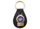 New- Yorkpolizei-Gewohnheit personifizierte ledernes Keychain mit weichem Email-Messingemblem, das überzogene Gold