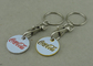 Silber kundengebundene Laufkatzen-Münzen-Schlüsselring-Messinglaufkatzen-Zeichen für Einkaufsauto