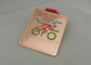 Kupferne Band-Medaillen mit Druckband und weichem Email für Triathlon-Medaille