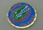 Florida-Alligatoren, die 3/4 Zoll die Münzen personifizierte, Messing, sterben geschlagen mit weichem Email