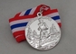 Zink-Legierung Druckguss-Medaille, silberner laufender Ausweis der Medaillen-3D